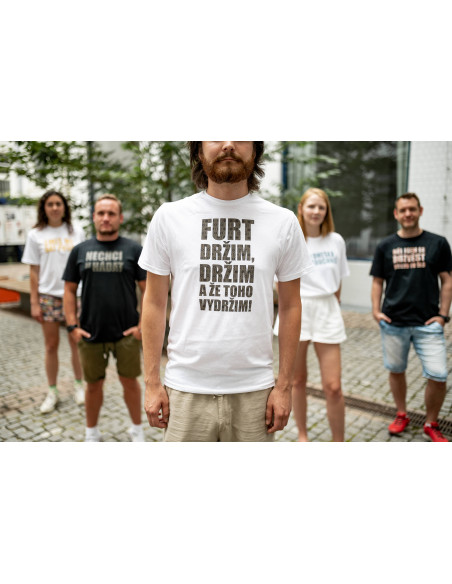 Triko HÁDKOVI „DRŽIM, DRŽIM A ŽE TOHO VYDRŽIM“ černé