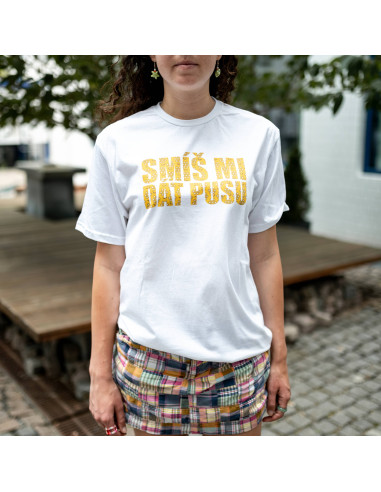 Triko HÁDKOVI „SMÍŠ MI DÁT PUSU“ bílé