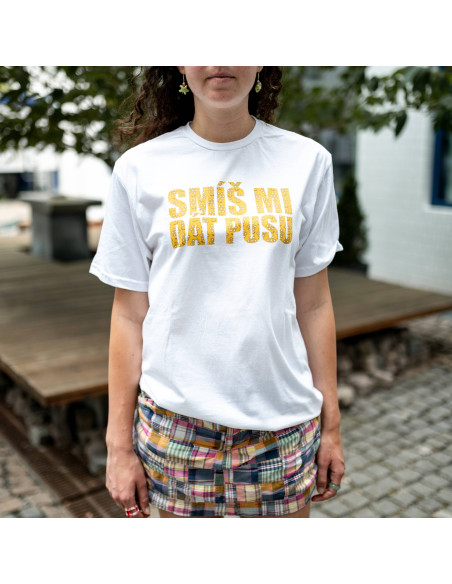 Triko HÁDKOVI „SMÍŠ MI DÁT PUSU“ bílé