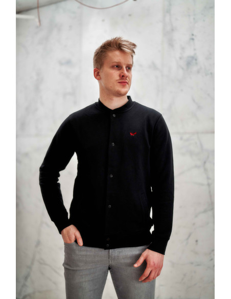 Unisex mikina na knoflíky černá