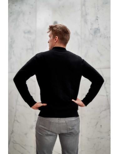 Unisex mikina na knoflíky černá