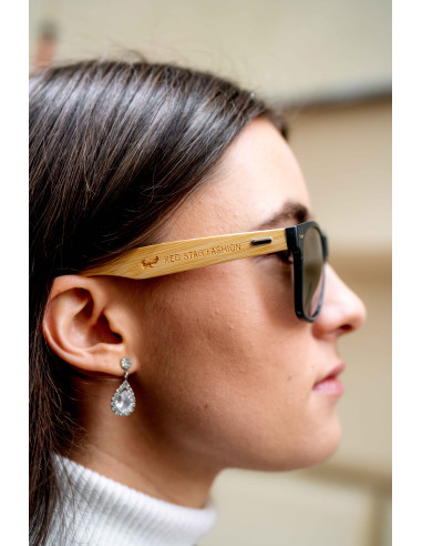 Unisex sluneční brýle z pšeničné slámy a bambusu