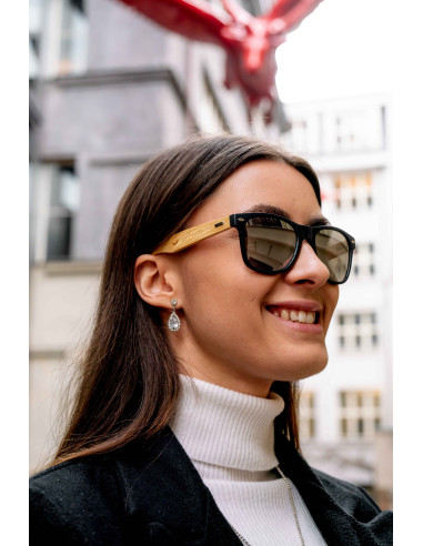 Unisex sluneční brýle z pšeničné slámy a bambusu