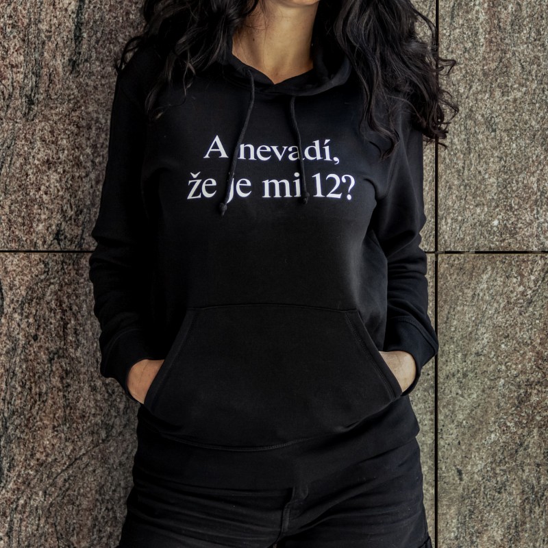 Mikina unisex černá - bílý nápis - Nevadí